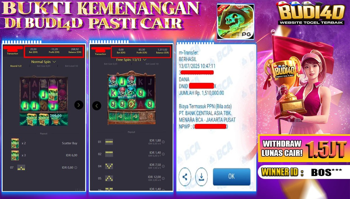 BUDI4D JACKPOT SLOT PGSOFT DEAD MANS RICHES Rp.1.510.000,- LUNAS